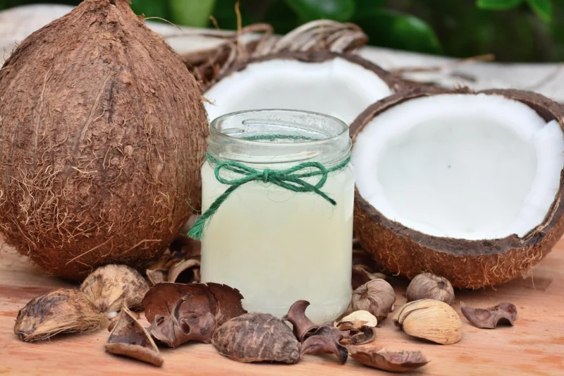 Jar of refined coconut oil